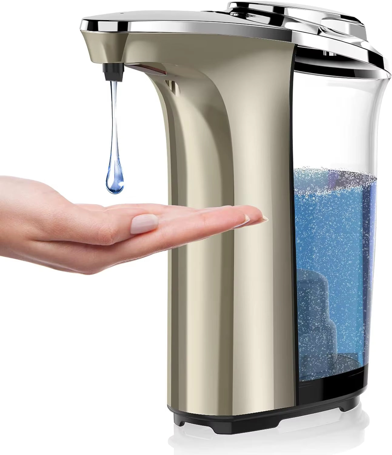 Automatic Touchless Soap Dispenser 17oz/500ml – Hands-Free Liquid Soap Dispenser for Kitchen & Bathroom