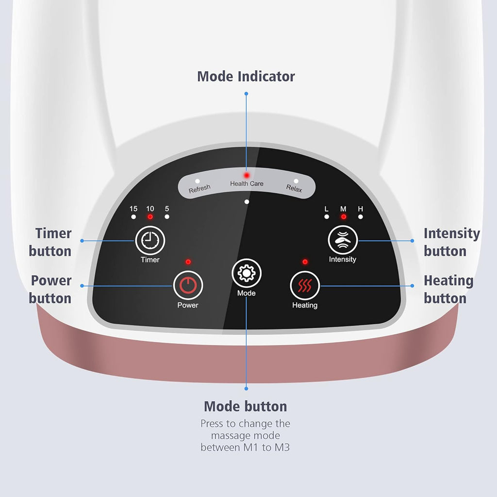 Cordless Hand Massager with Heat – Compression Therapy Tool with 3 Modes & Pressure Levels for Arthritis & Carpal Tunnel