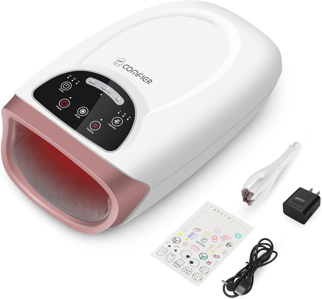 Cordless Hand Massager with Heat – Compression Therapy Tool with 3 Modes & Pressure Levels for Arthritis & Carpal Tunnel