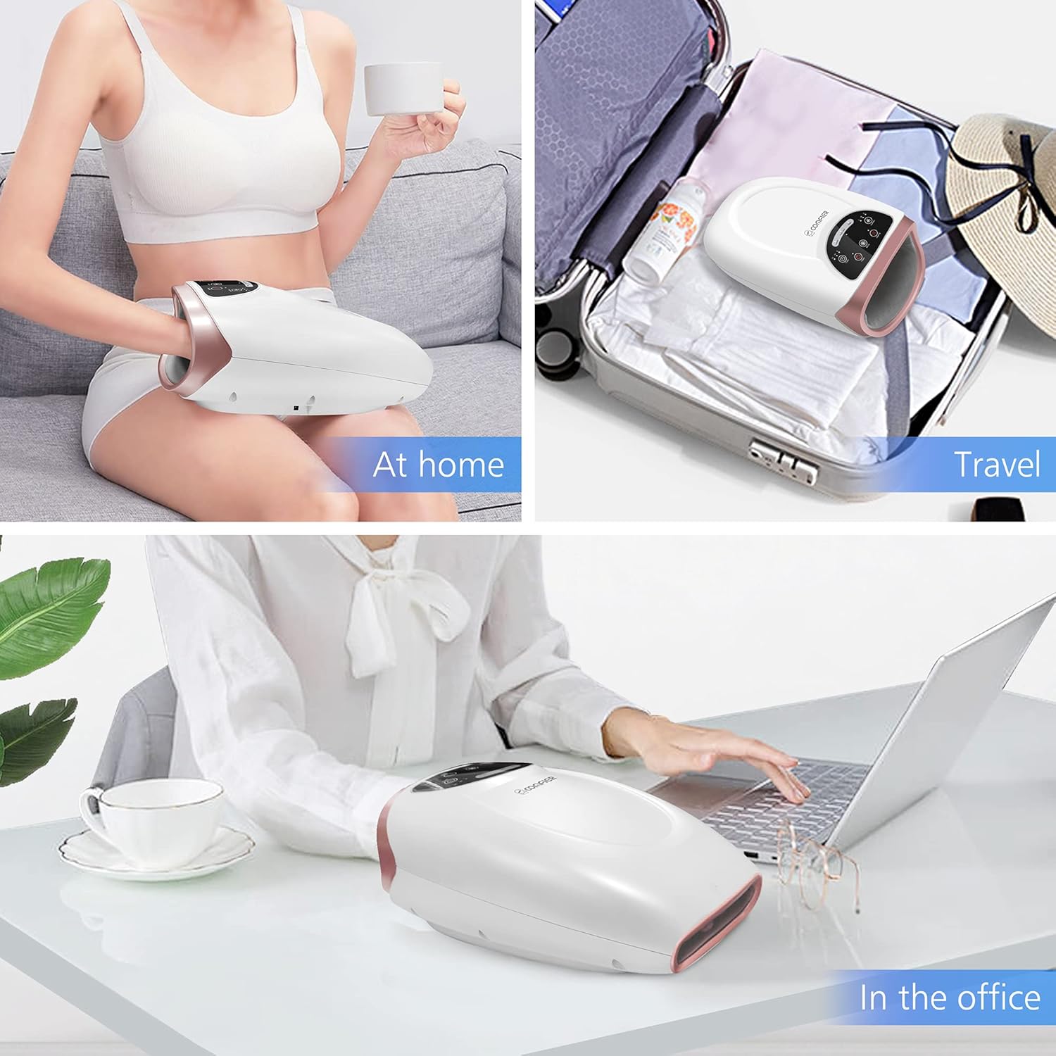 Cordless Hand Massager with Heat – Compression Therapy Tool with 3 Modes & Pressure Levels for Arthritis & Carpal Tunnel