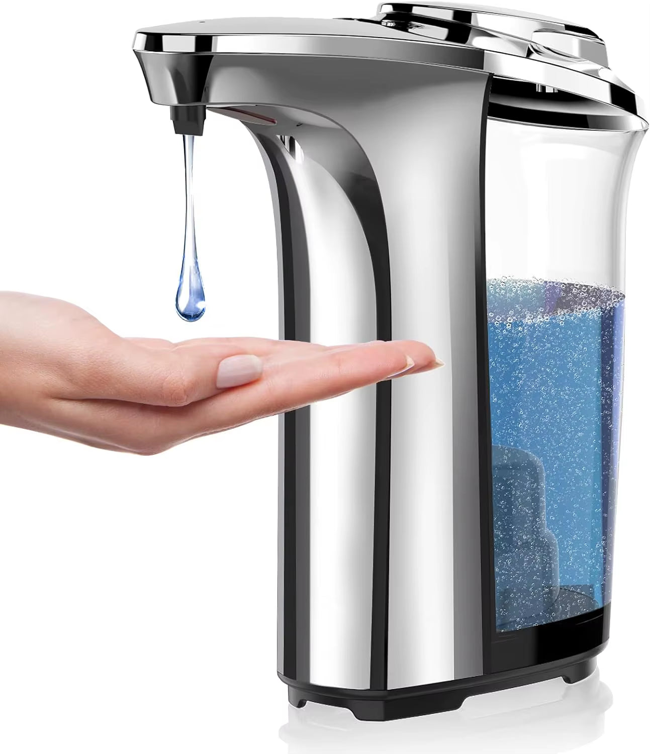 Automatic Touchless Soap Dispenser 17oz/500ml – Hands-Free Liquid Soap Dispenser for Kitchen & Bathroom